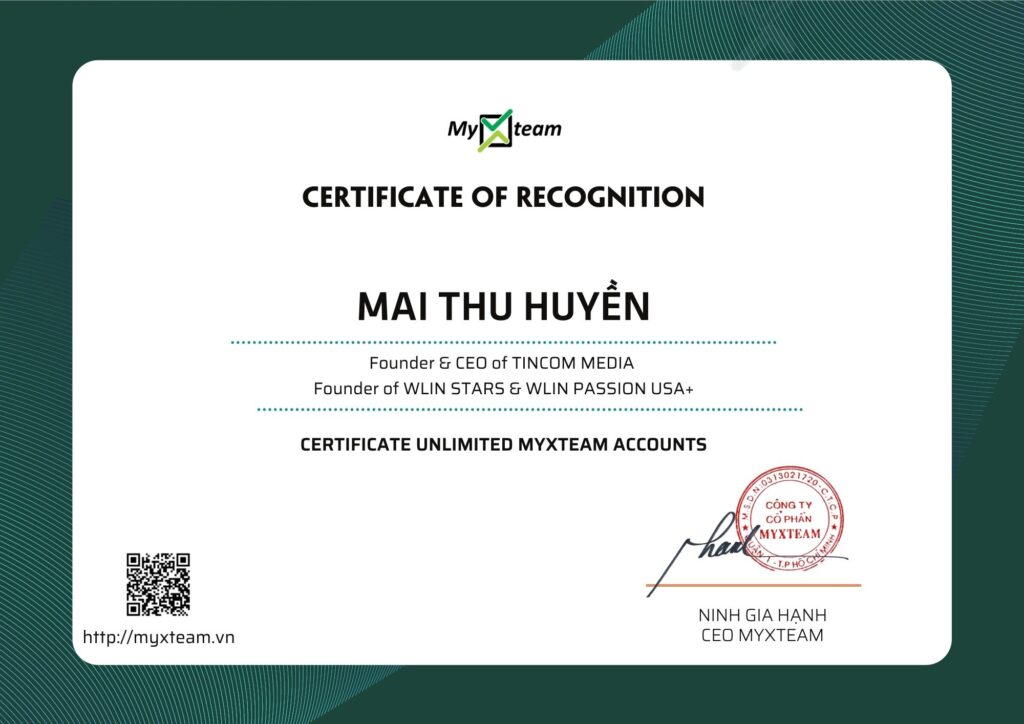 Chứng nhận tài trợ - Mai Thu Huyền