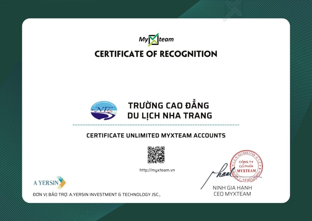Chứng nhận tài trợ - Trường Cao Đẳng